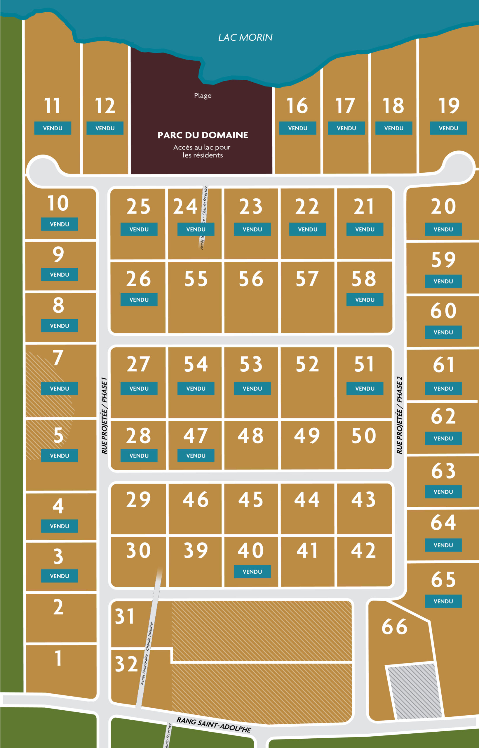 Plan des terrains disponible